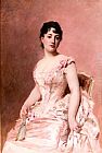 Edouard Cabane Lady in Pink painting